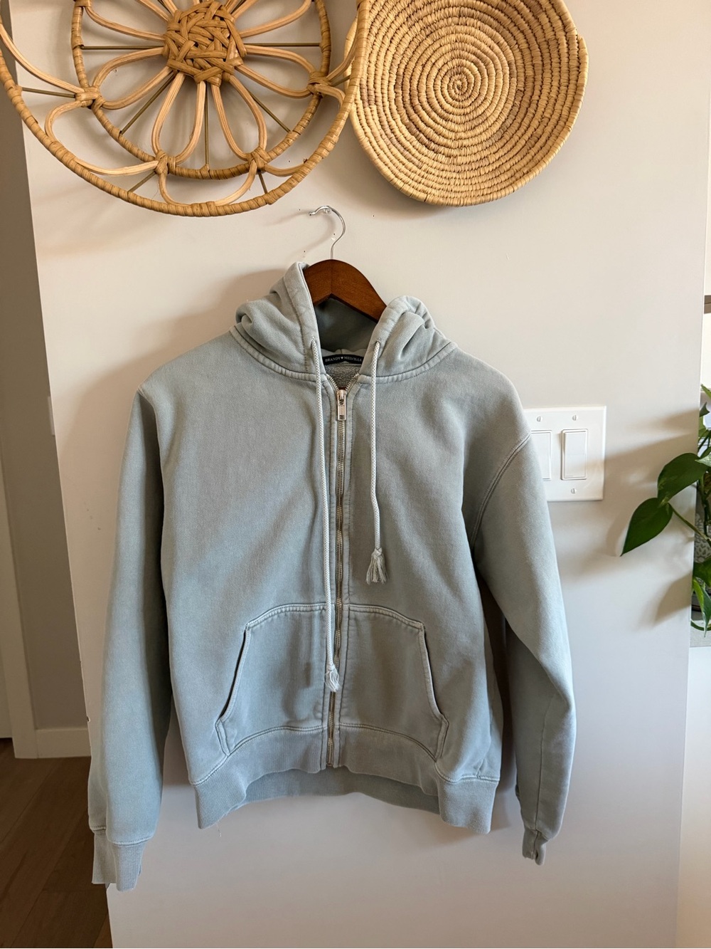 Brandy Melville Sage Green Full-Zip Hoodie